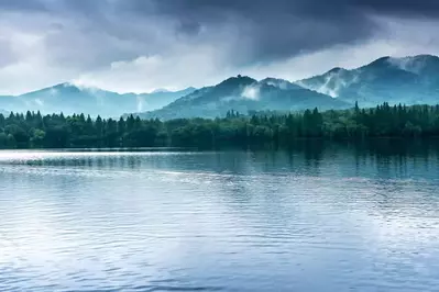 Enchanted lake in the mountains.