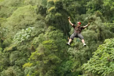 zip lining in the Smoky Mountains
