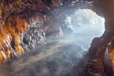 Underground tunnel leading to Dollywood from a Pigeon Forge or Gatlinburg cabin.