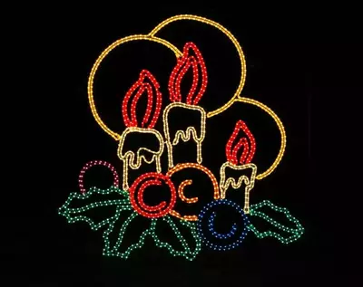 Outdoor light display of candles