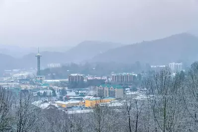 Downtown Gatlinburg in the winter