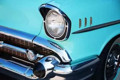 close up on bumper of classic car at car show in Pigeon Forge