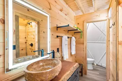 glamping bathroom
