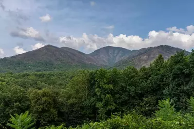 view of the Smoky Mountains from Campbell Overlook
