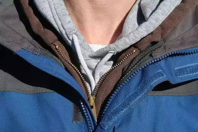 man wearing many layers of winter clothing