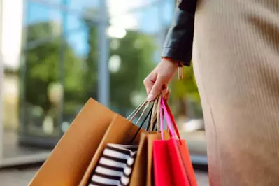 shopping bags in store