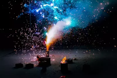fireworks sitting on ground