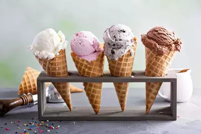 ice cream in cones