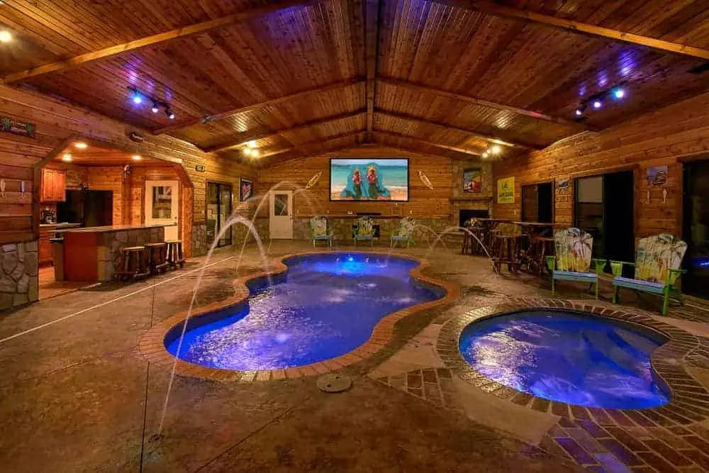 cabin in Gatlinburg with an indoor pool
