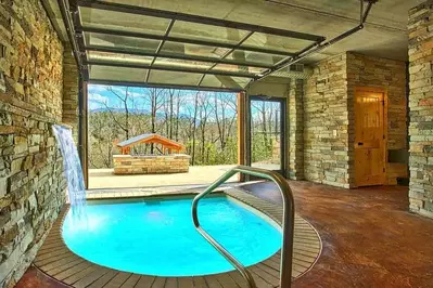 indoor pool smoky mountain cabin