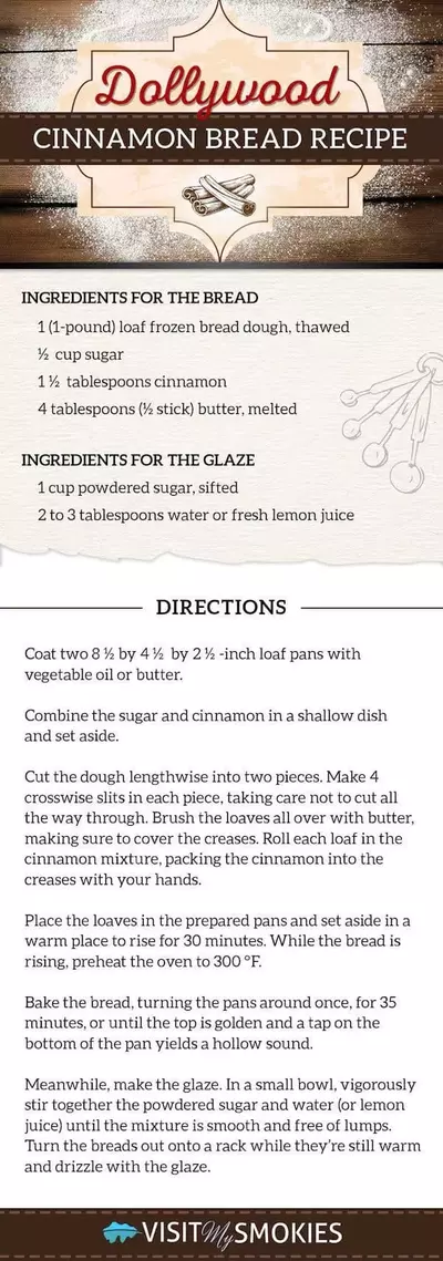 Dollywood Cinnamon Bread Recipe.