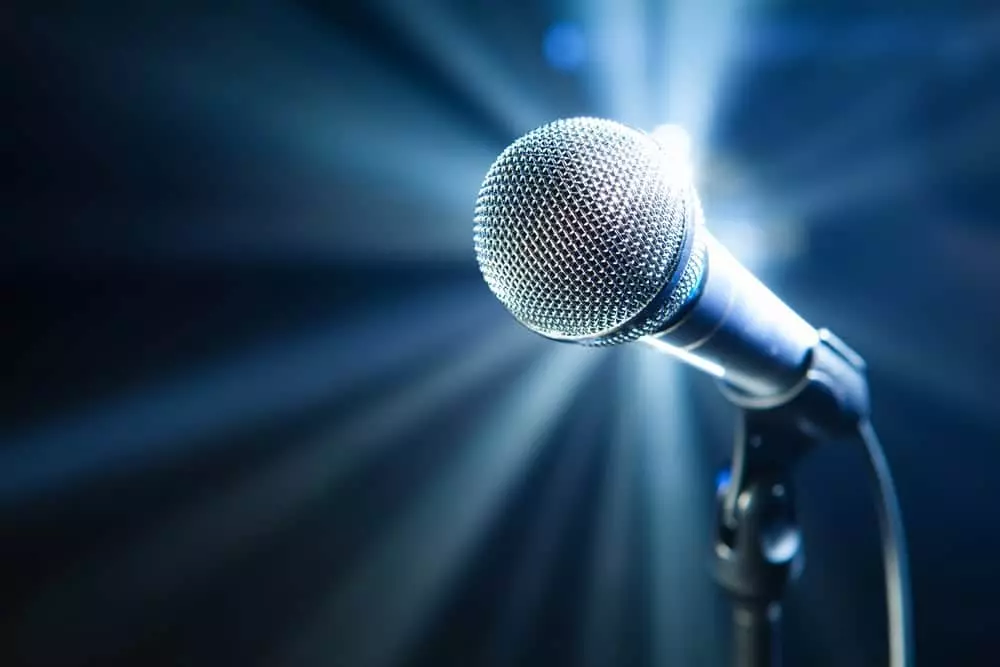 A microphone on stage.