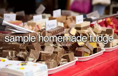Homemade fudge in downtown Gatlinburg