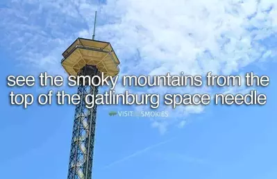 close up view of Gatlinburg Space Needle