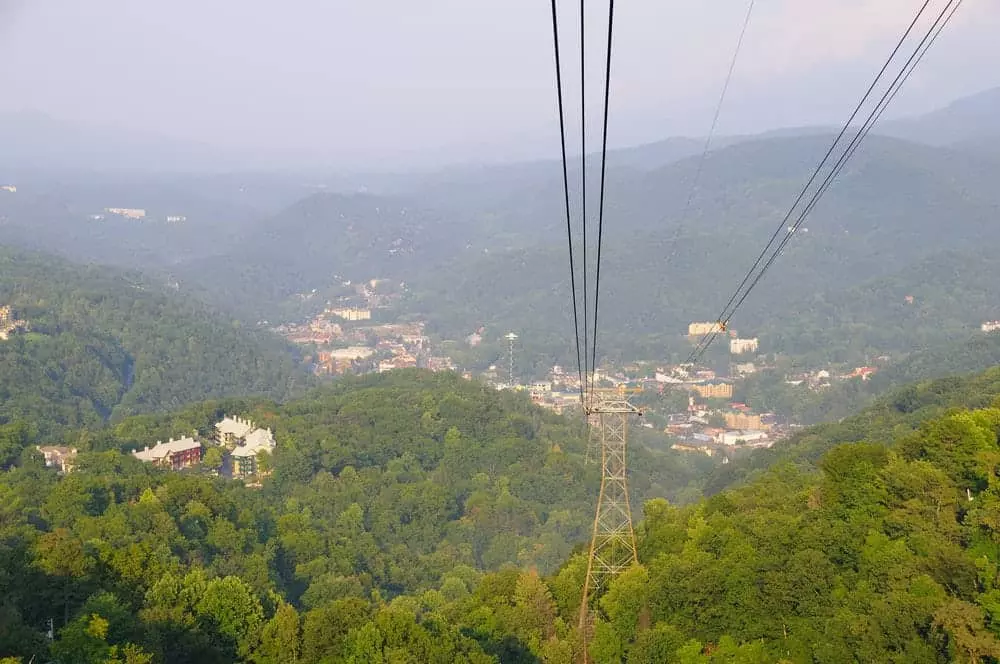 View from the Gatlinburg Aerial Tramway at Ober Gatlinburg