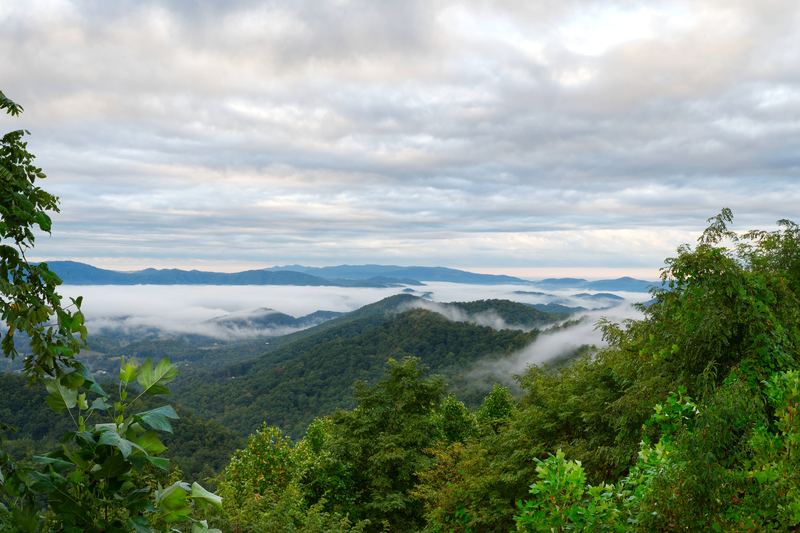 view of the smokies from high above