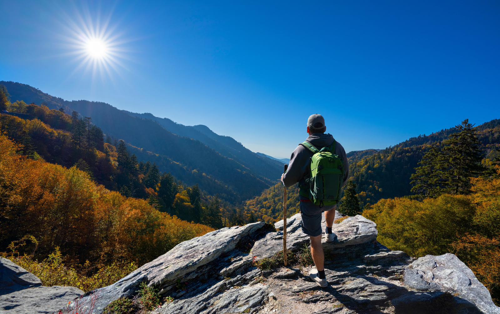 hiker on mountain