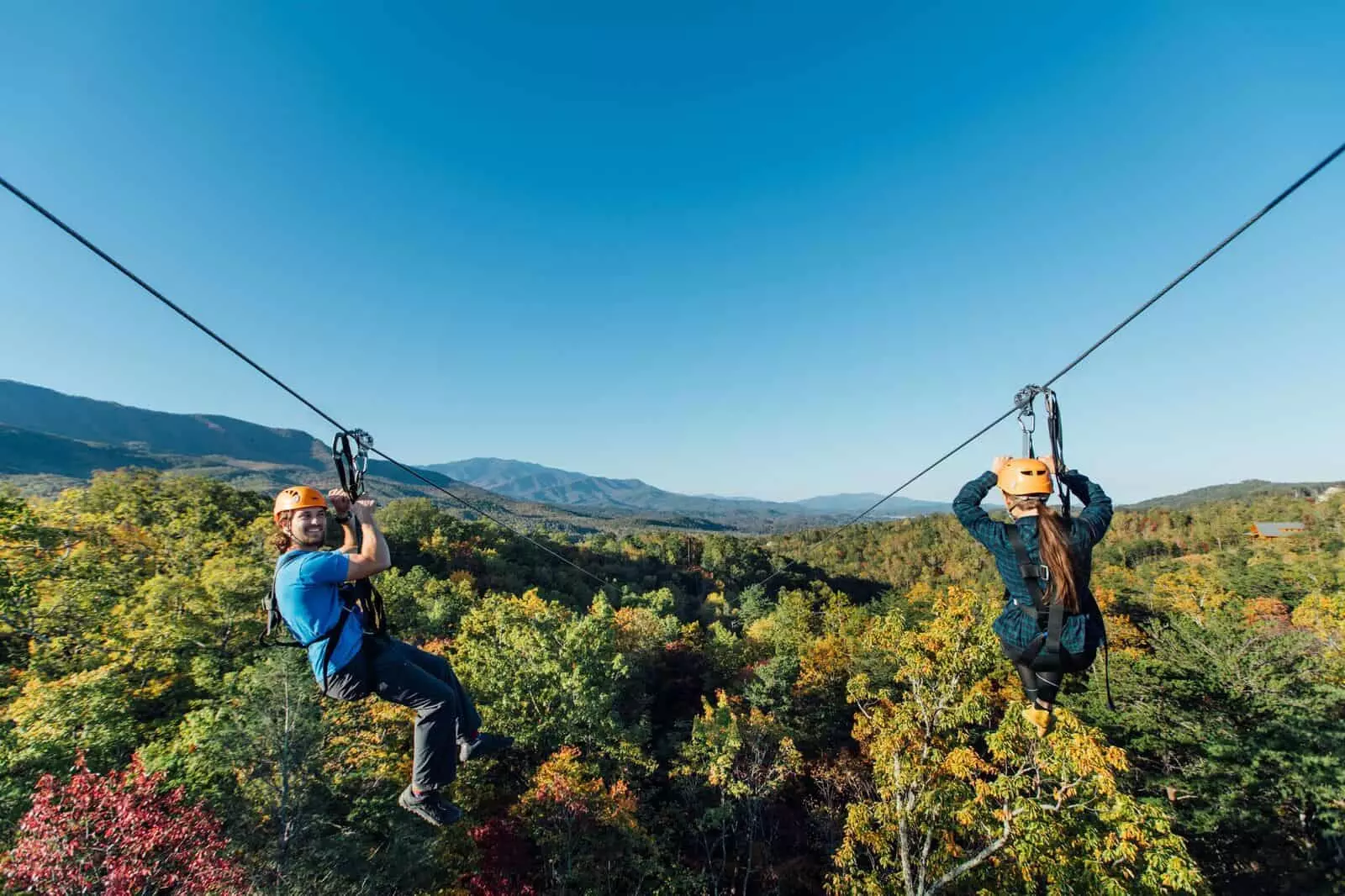 ziplining in the Smokies