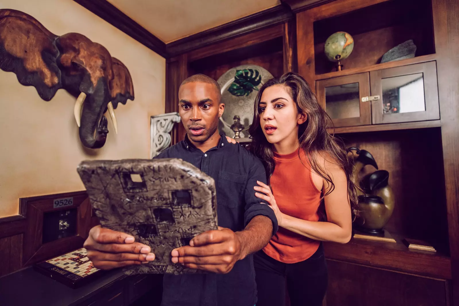 couple in escape room