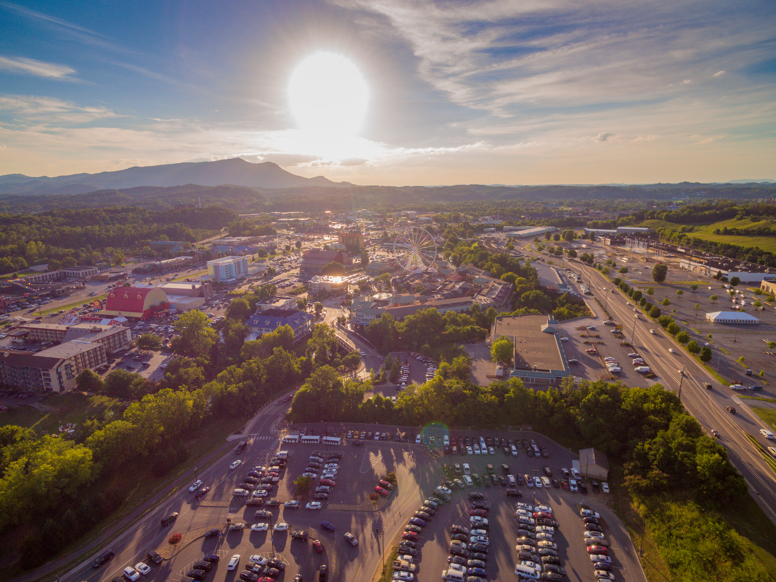 aerial view of Pigeon Forge