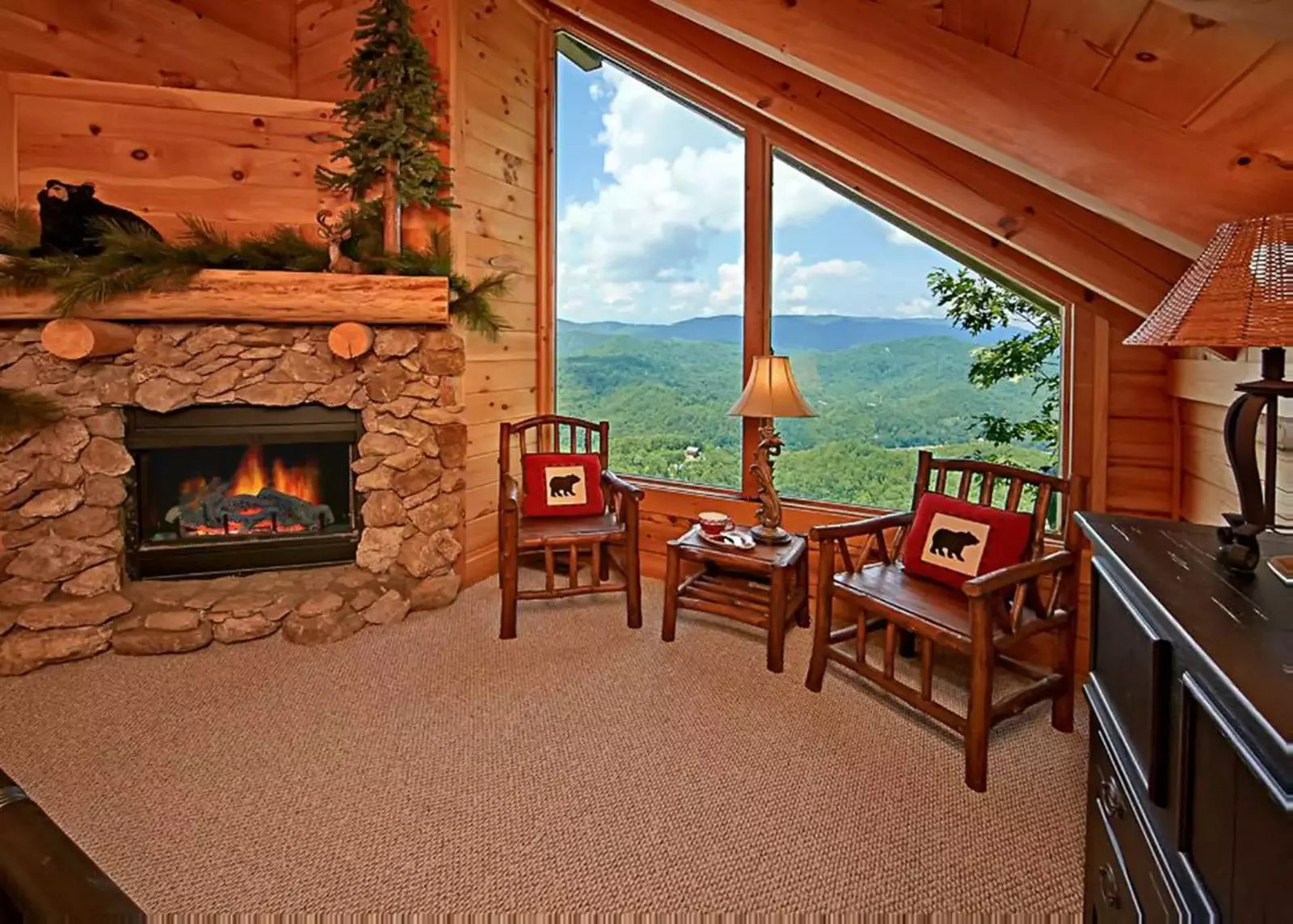  Sitting area in the master with views and a fire place!