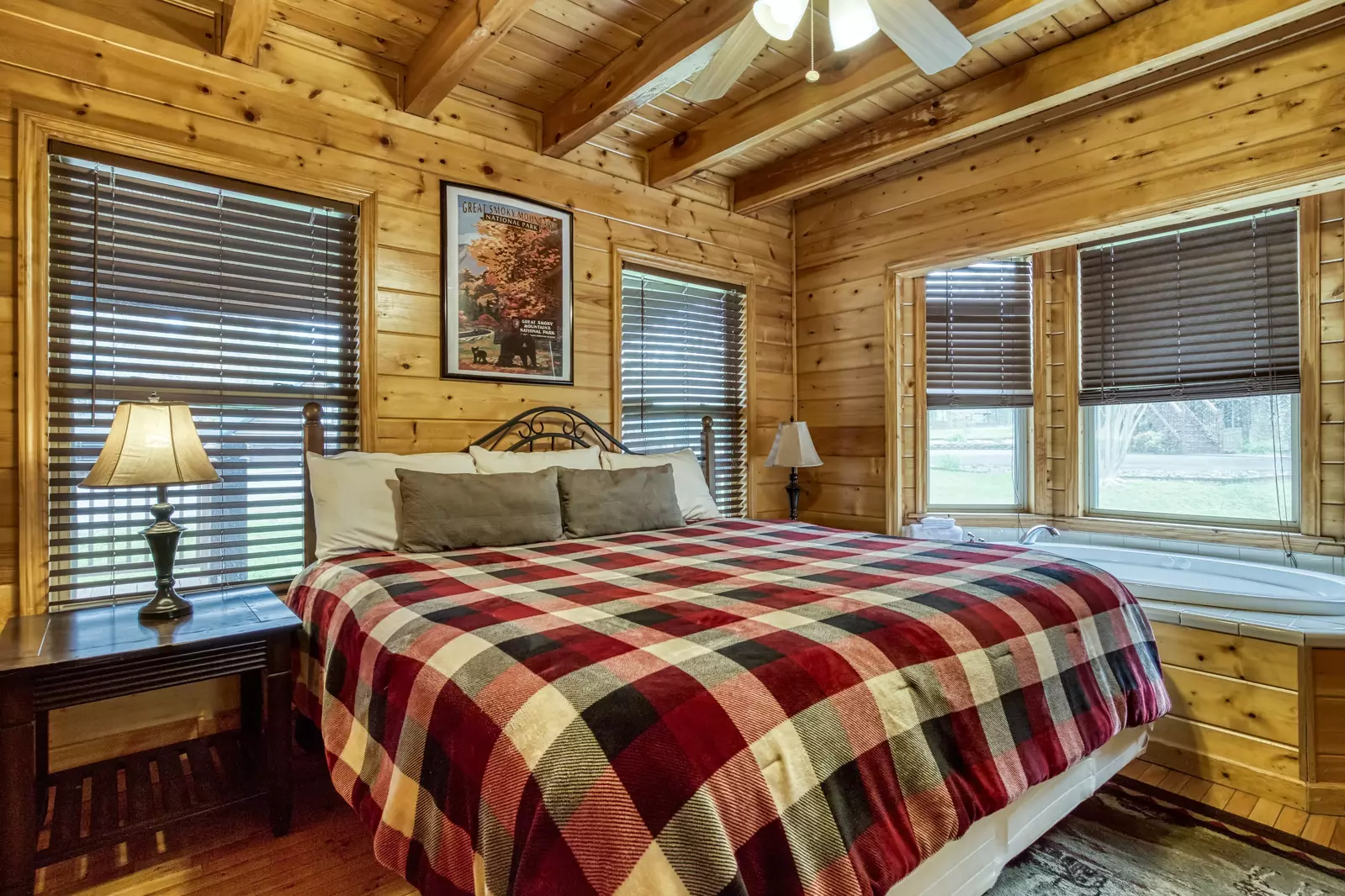 Amazing Grace main level bedroom with king size bed