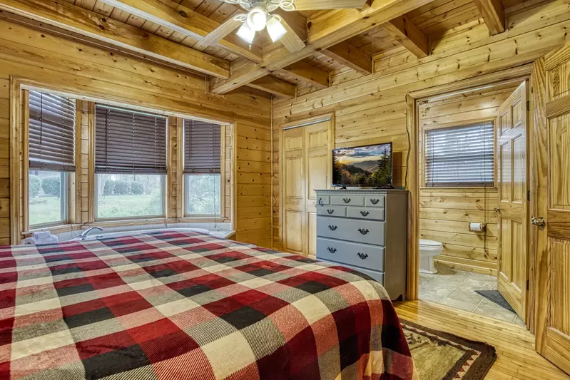 Amazing Grace main level bedroom with king size bed