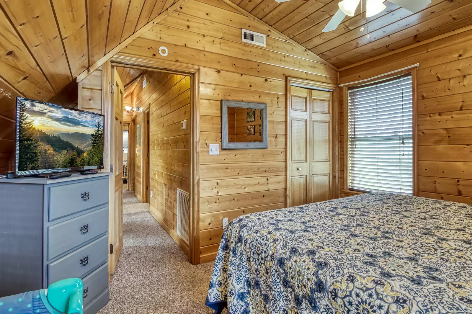 Amazing Grace upper level bedroom two with king size bed