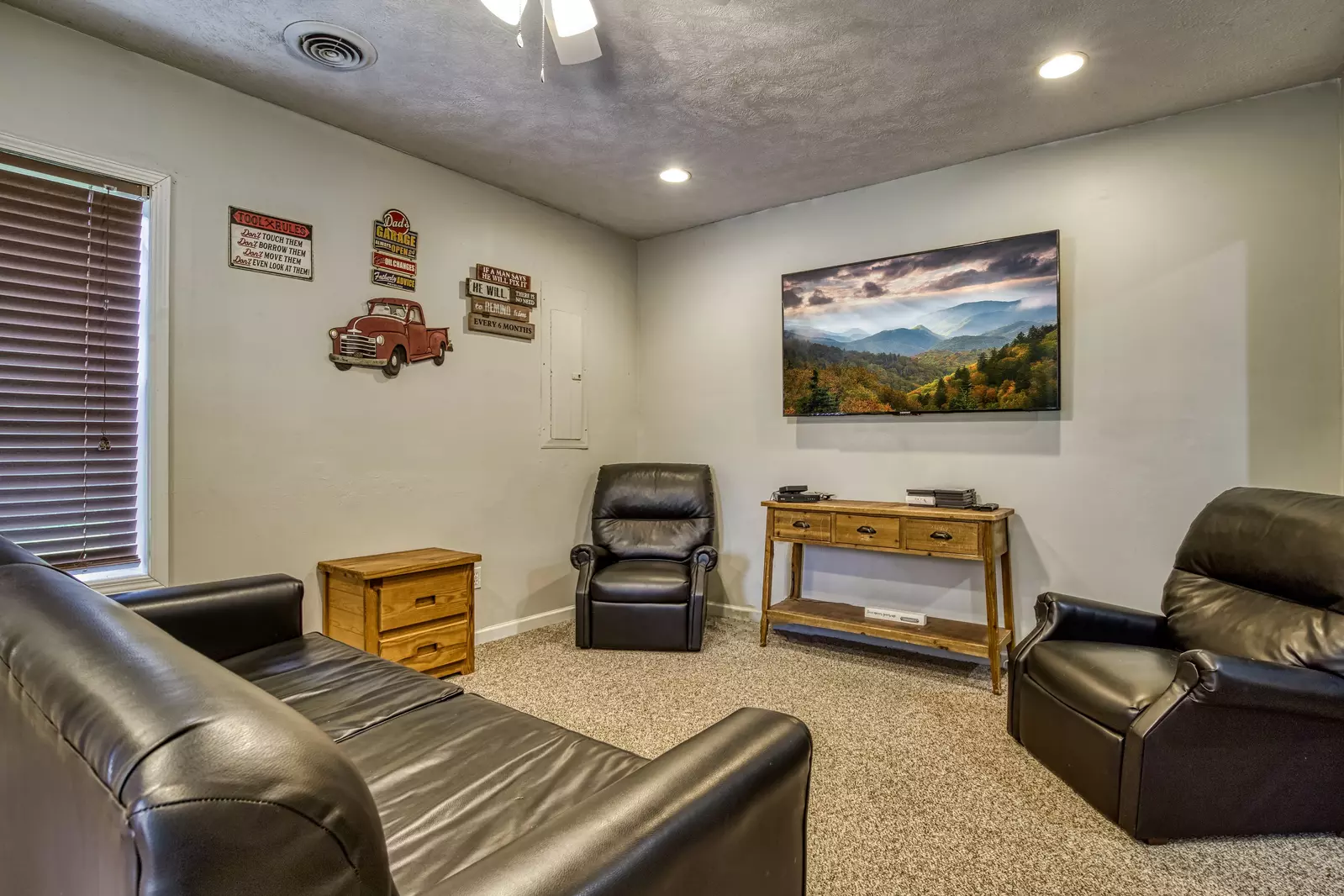 Amazing Grace lower level theater room