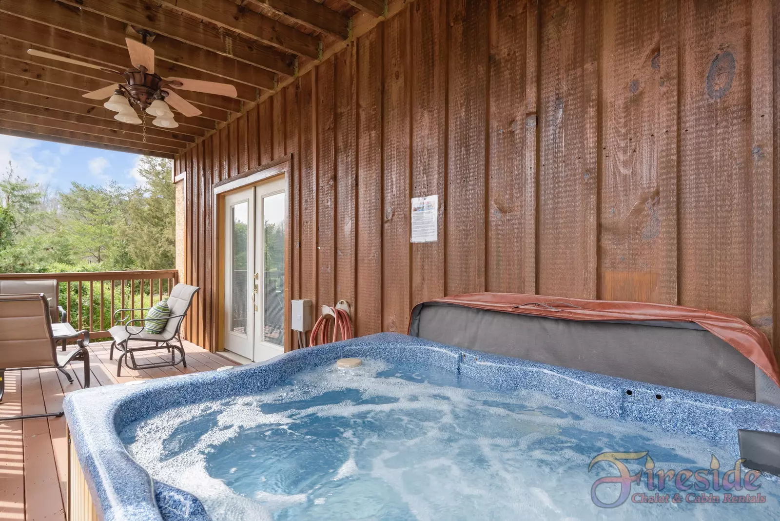 Amazing Grace lower level deck with hot tub