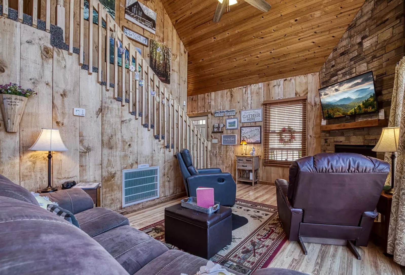 Autumn Colors living room with gas fireplace