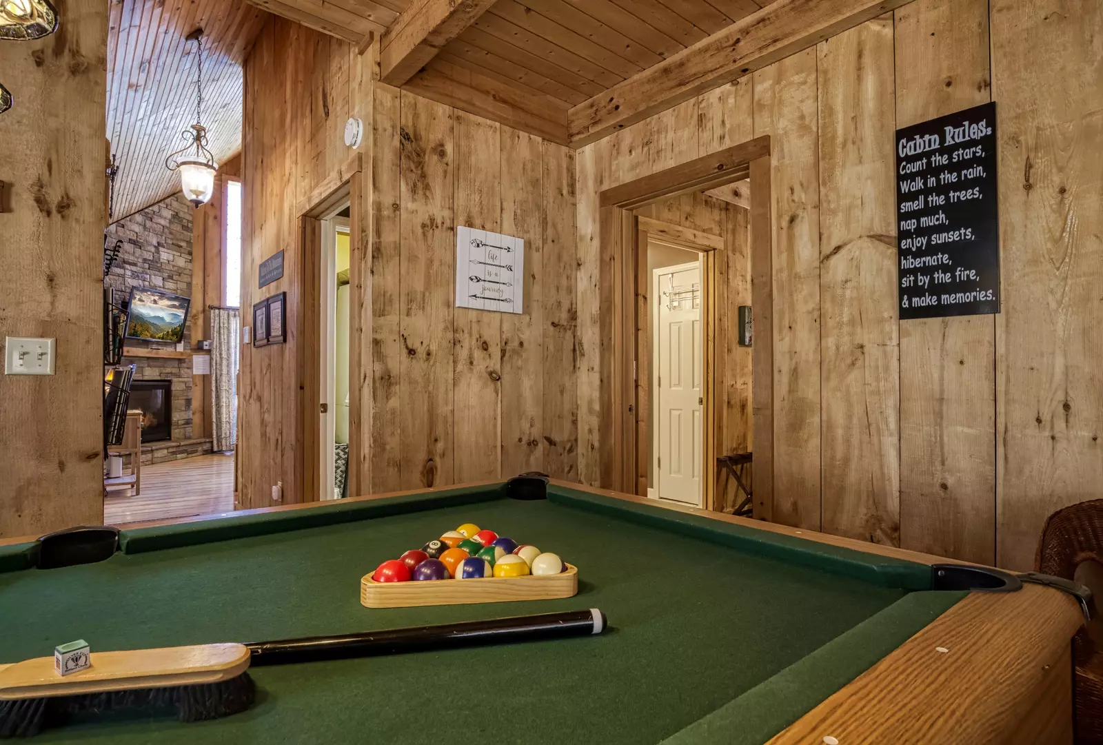 Autumn Colors game room with pool table