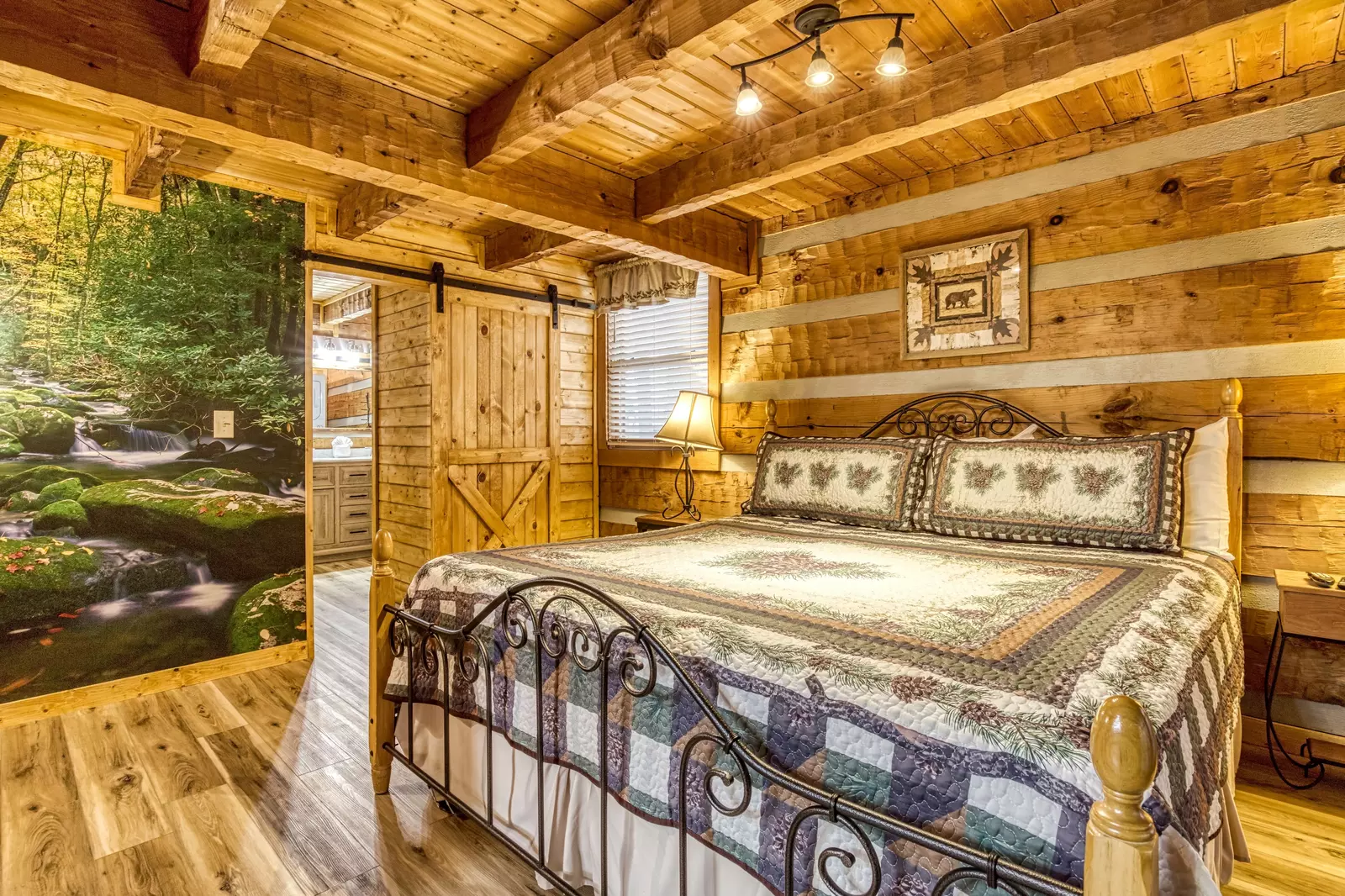 Back to Nature main level bedroom with king size bed