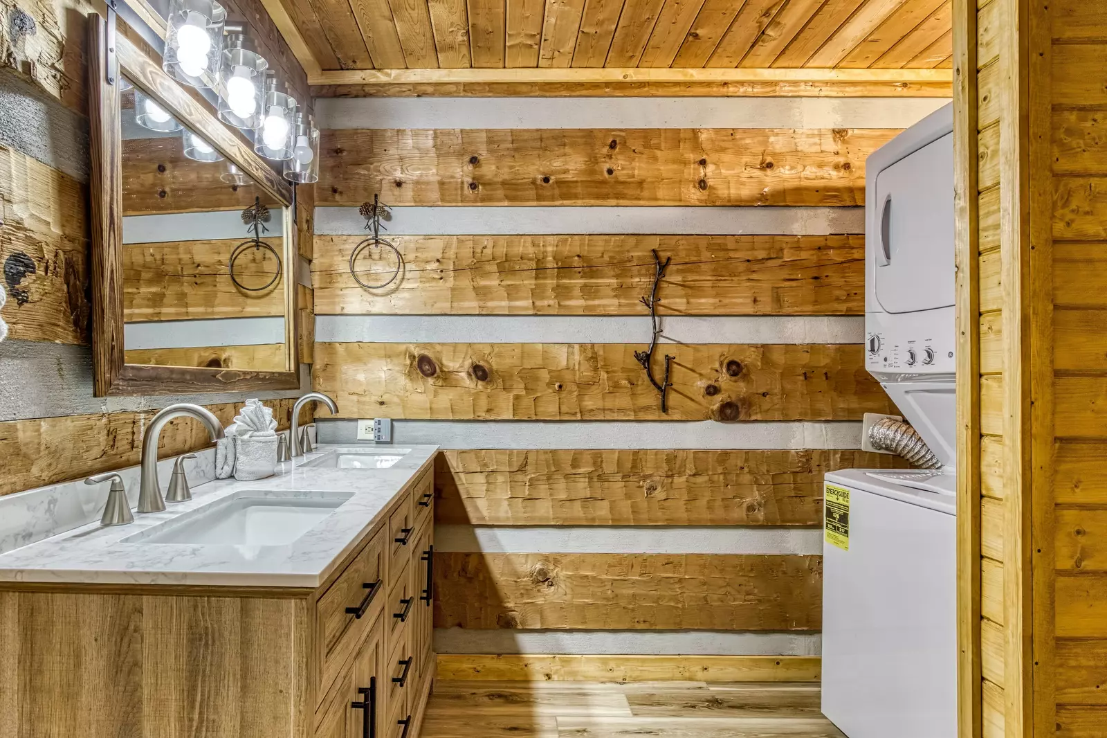 Back to Nature main level bathroom with double vanity