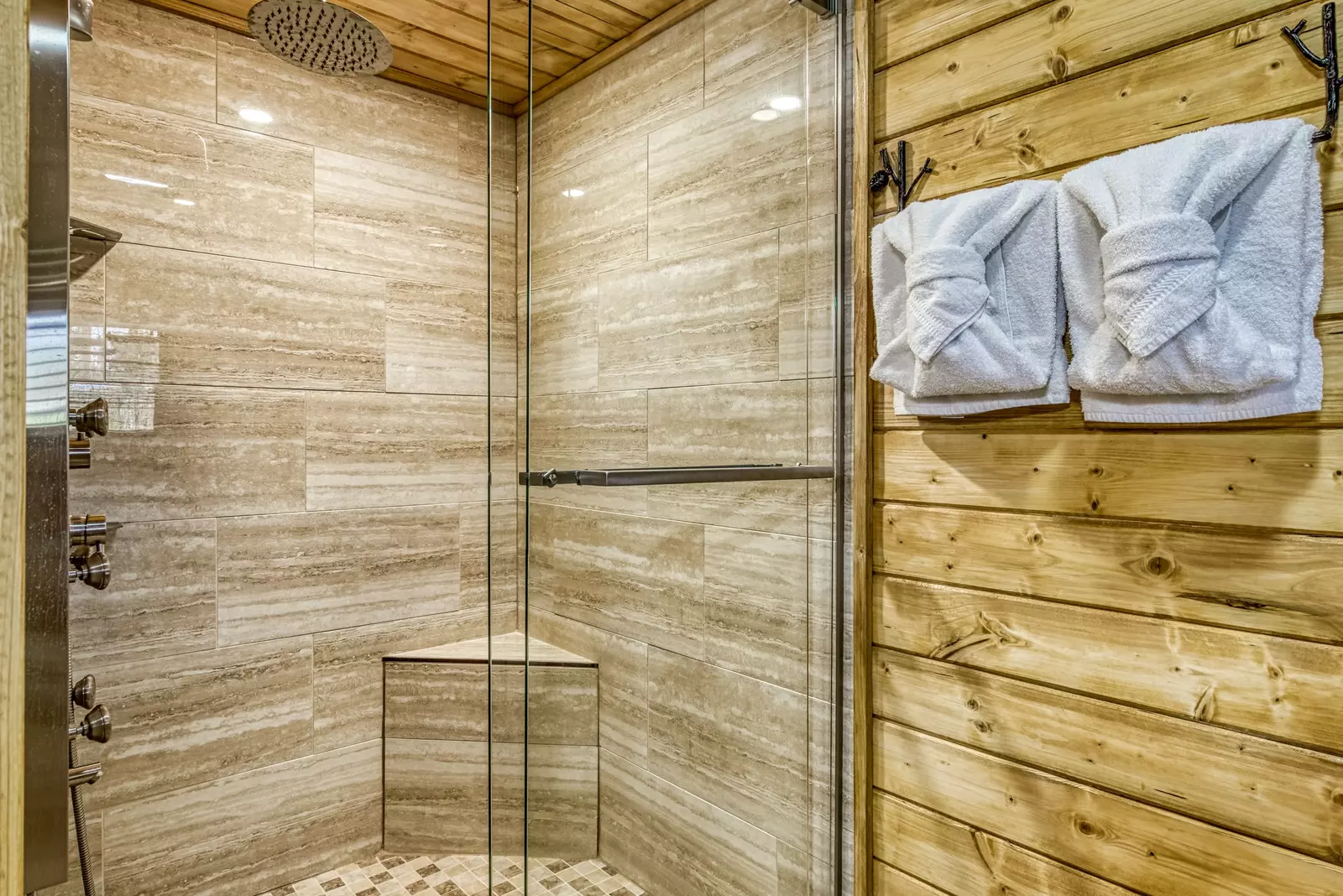Back to Nature main level bathroom with walk in shower