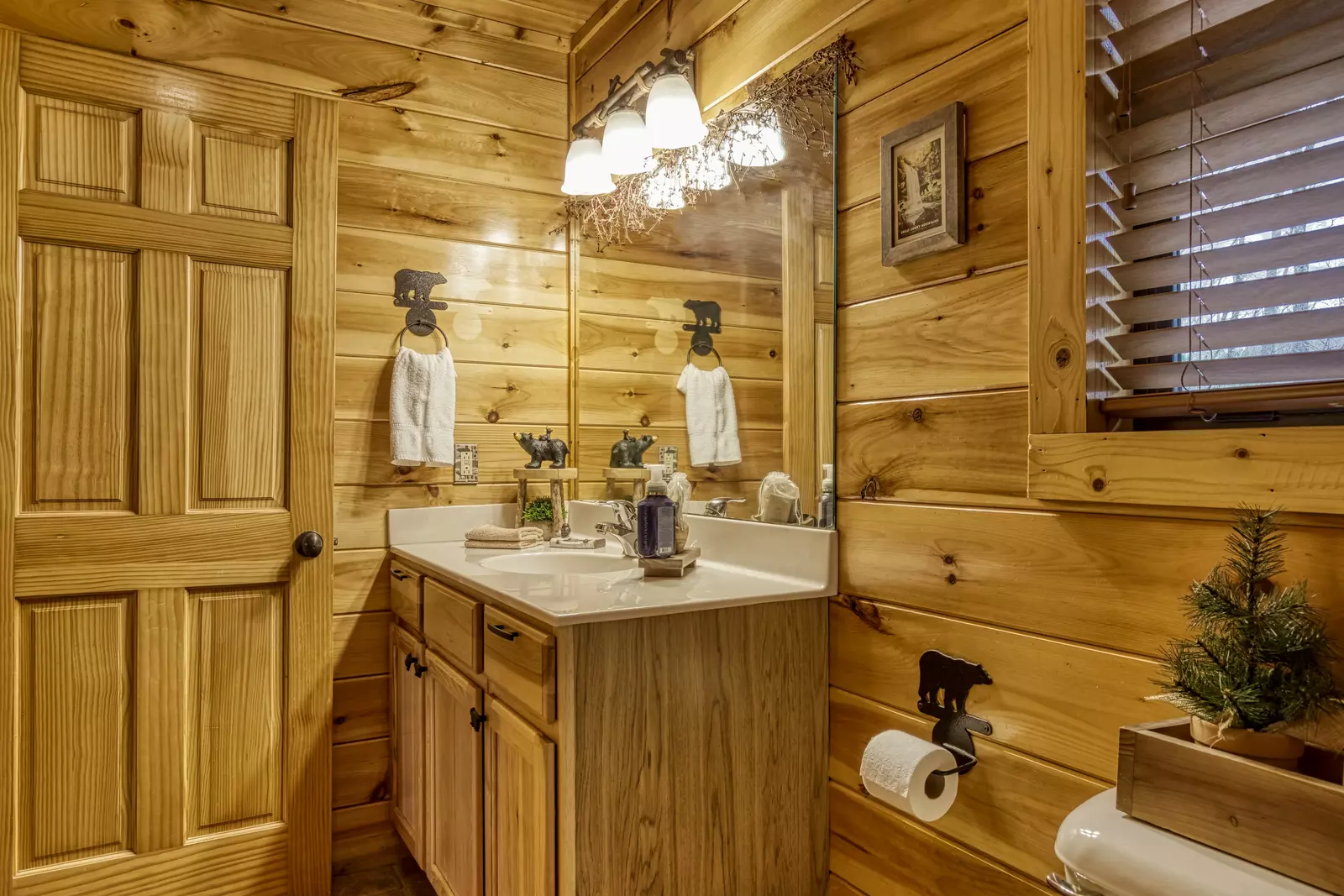Bearfoots Cozy Cabin main level bathroom