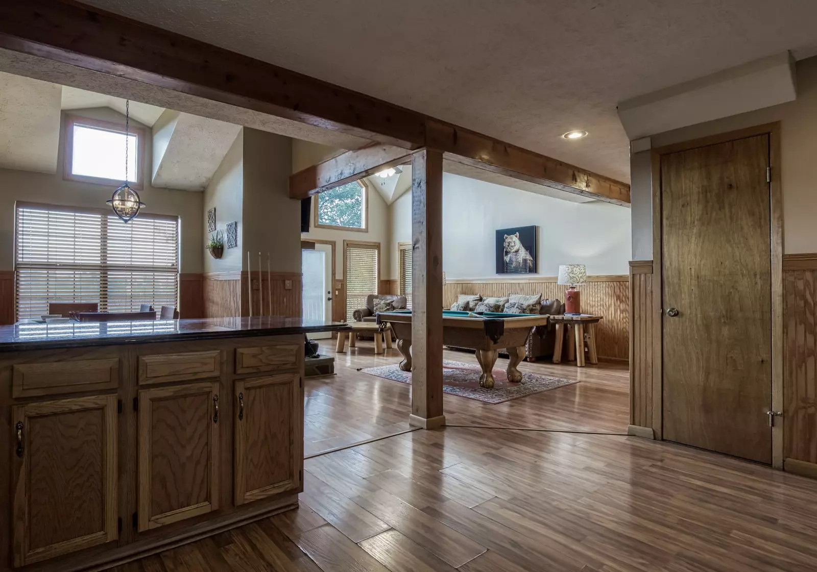 Builtmore Hideaway kitchen and living room