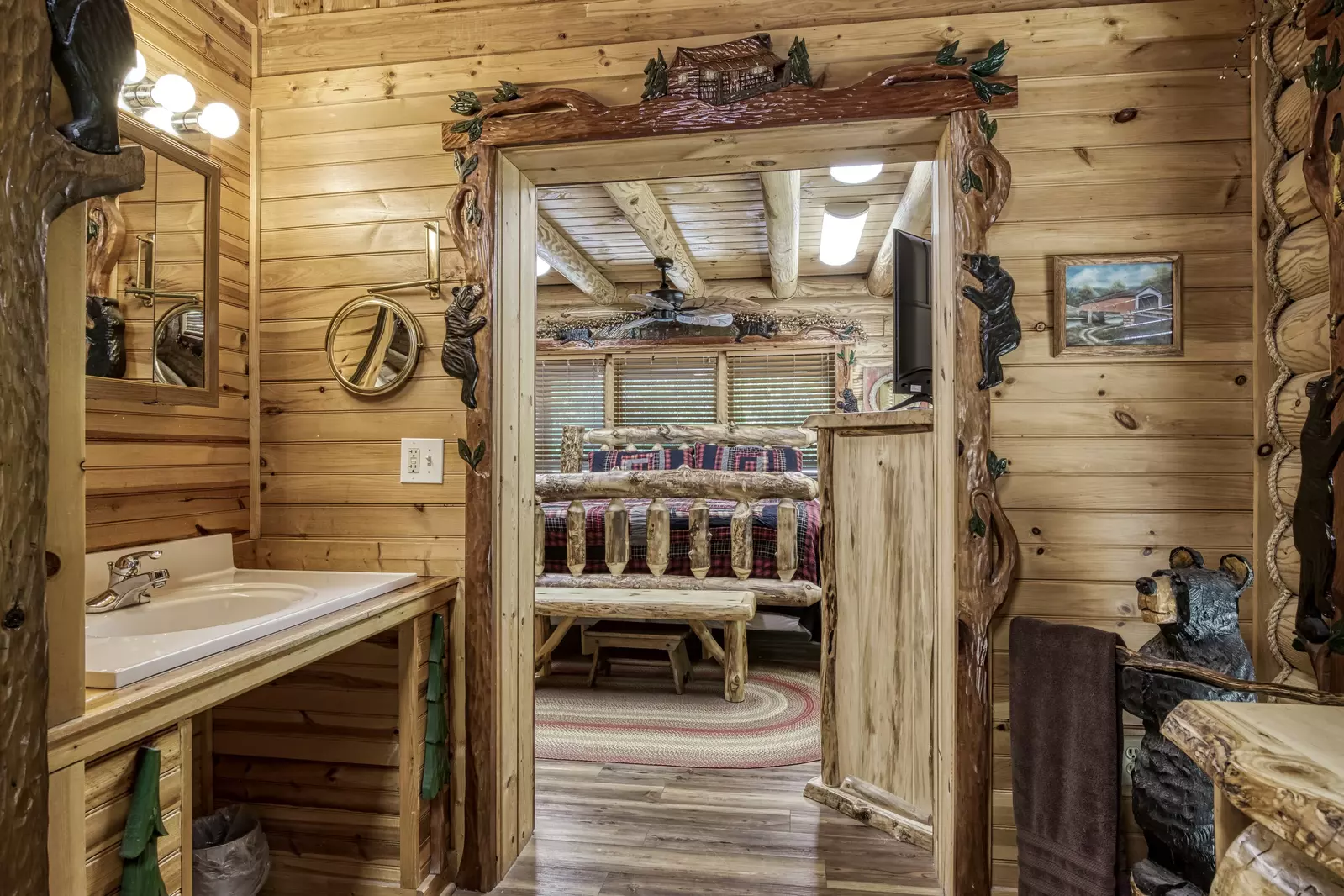 Creekside Lodge - Main level bathroom vanity area