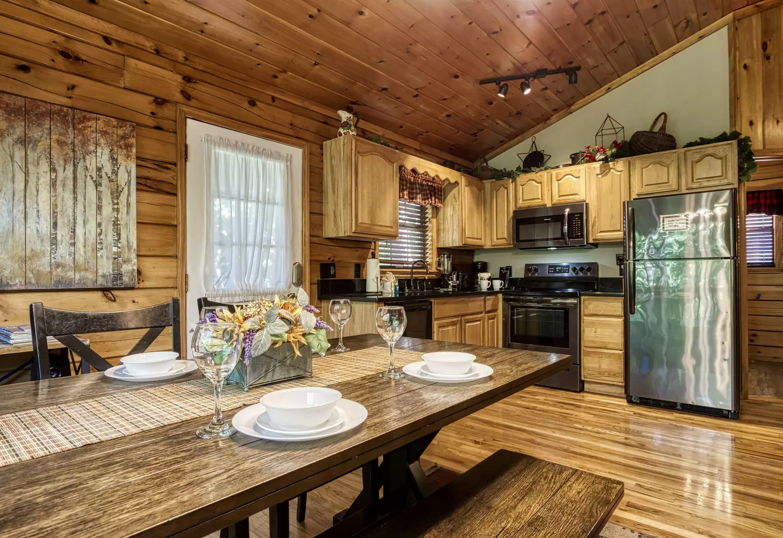Just Hanging Out Dining table and kitchen