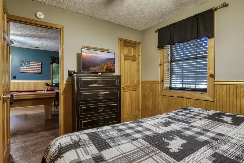 Just Hanging Out lower level bedroom one
