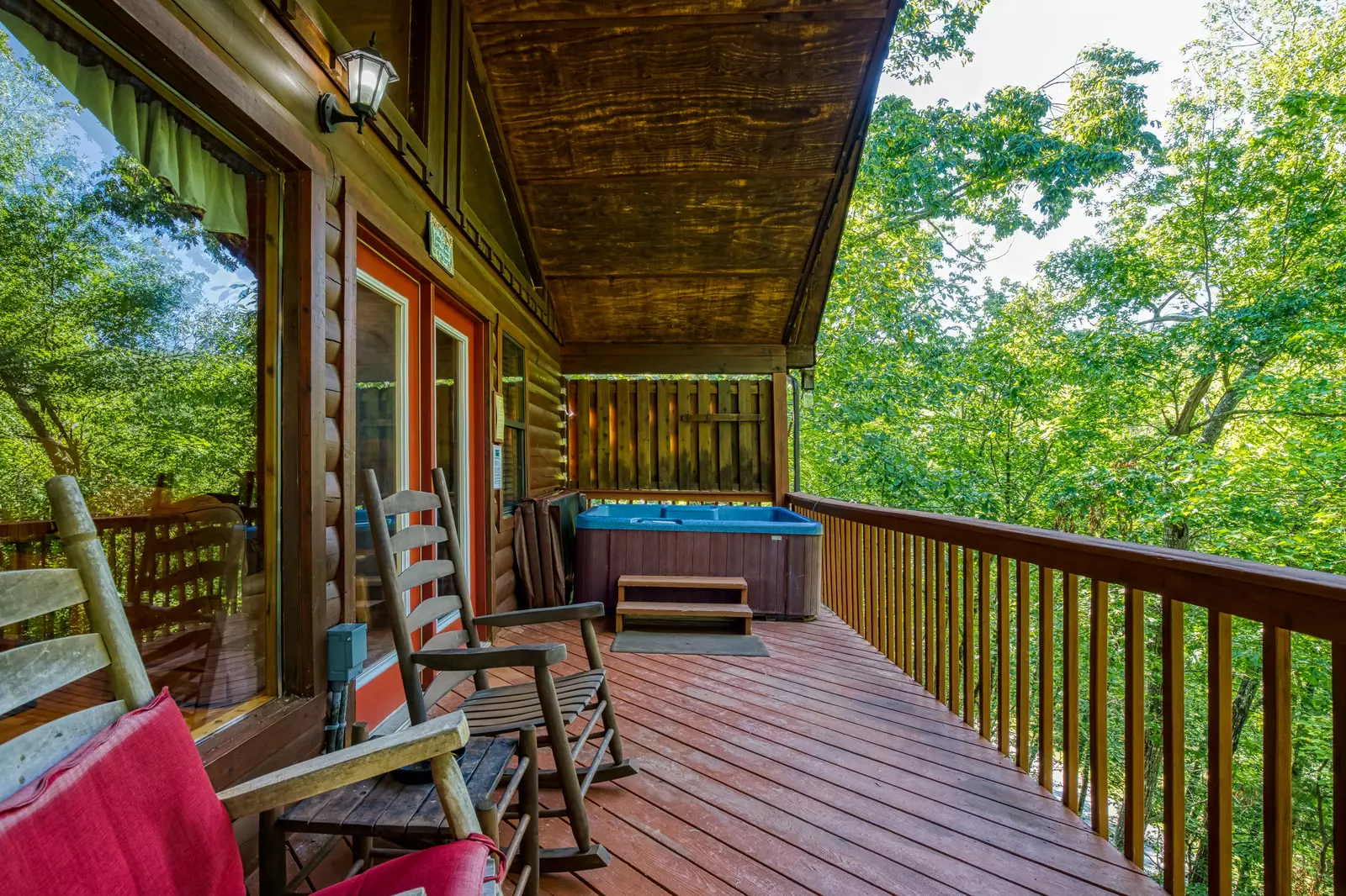 Just Hanging Out lower level covered deck