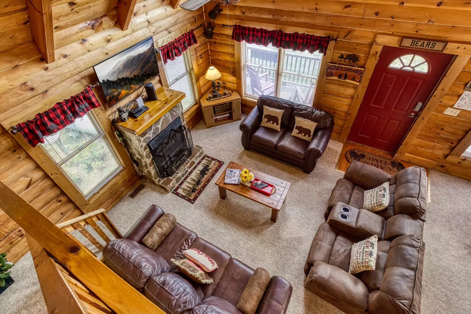 Honey Dreams living room view from loft