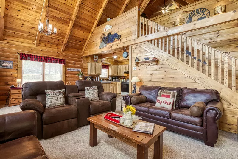 Honey Dreams living room and loft area