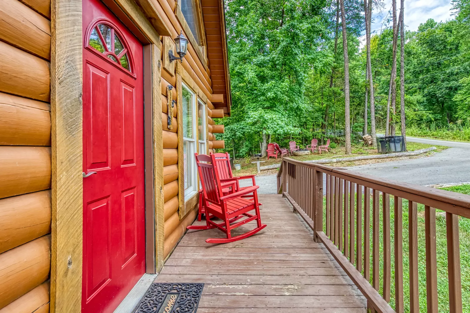 Honey Dreams entry deck and parking area