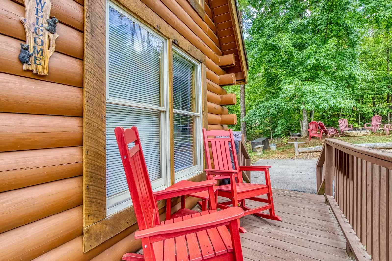 Honey Dreams rocking chairs on entry deck