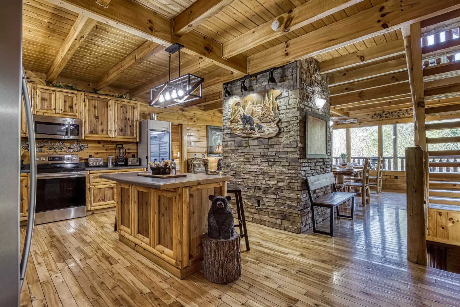 Katies Lodge kitchen island