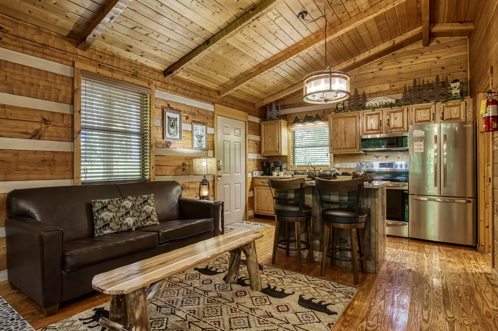Unforgettable living room and fully furnished kitchen