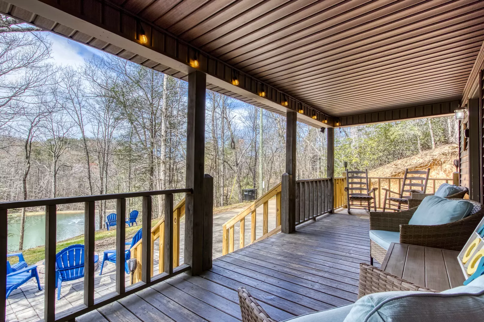 Water's View covered entry deck