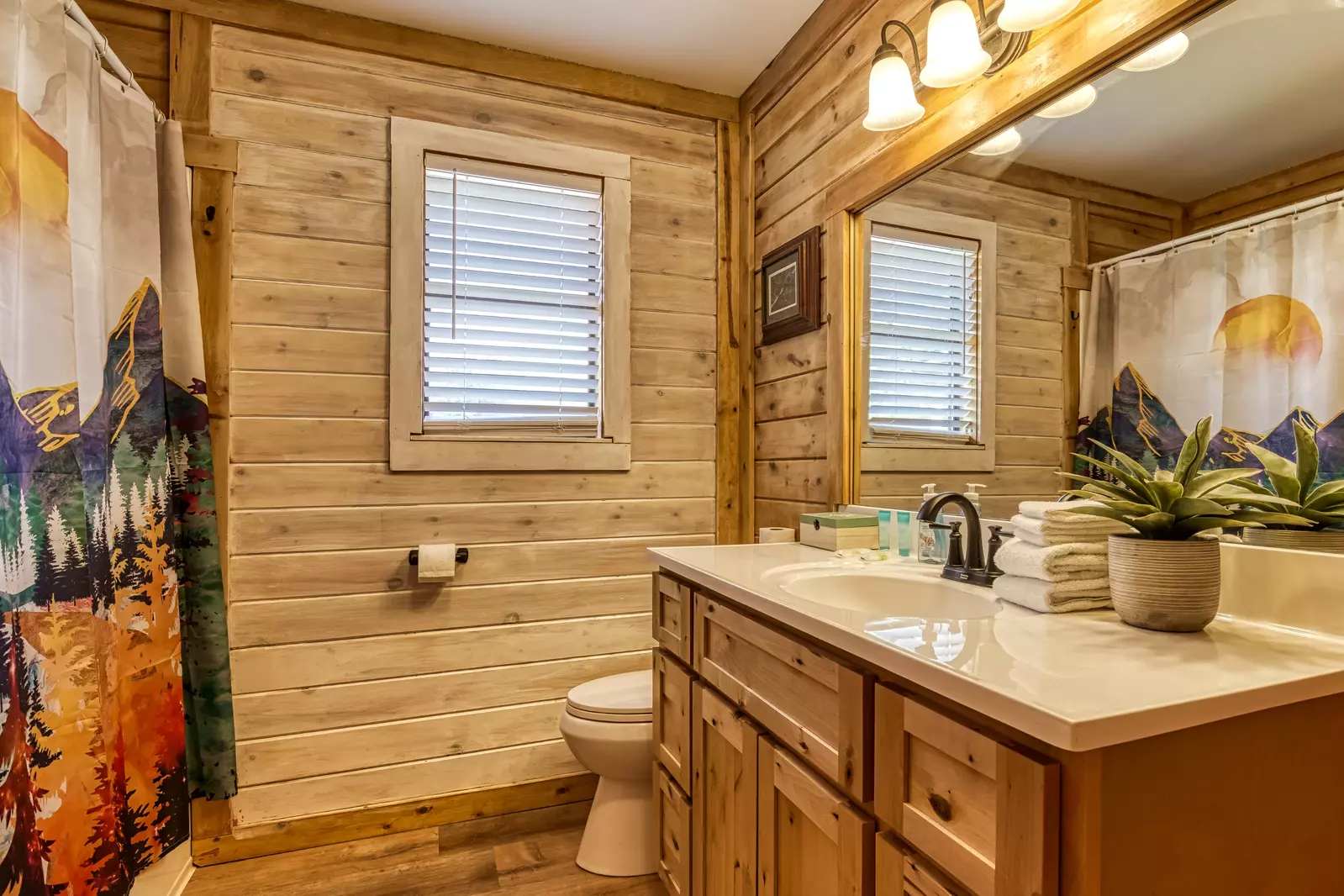 Happy Hollow Hideaway main level bathroom