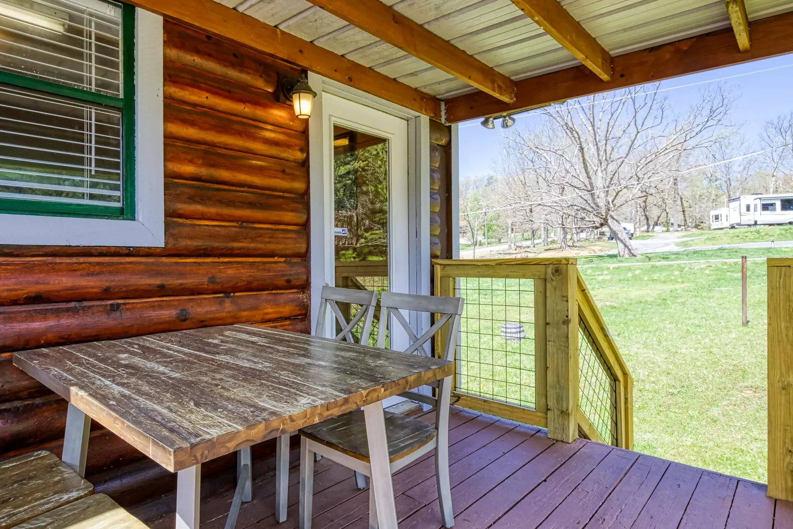 Happy Hollow Hideaway covered back deck